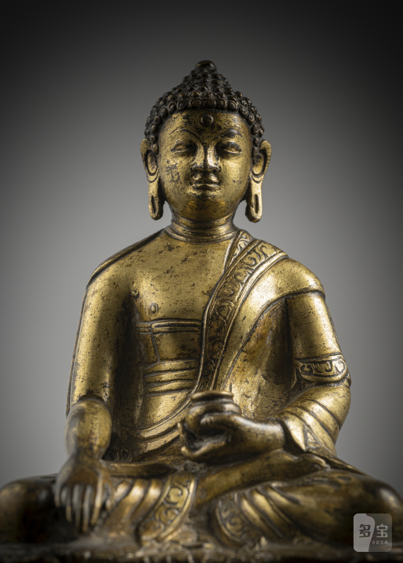 A GILT-COPPER FIGURE OF BUDDHA SHAKYAMUNI - 图4